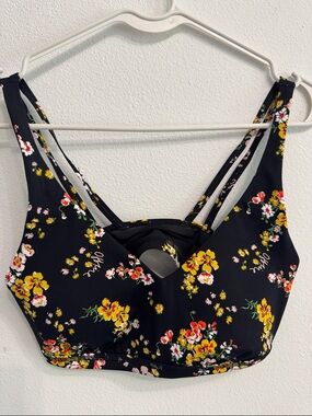 Offline by Aerie Black Floral Wireless Bralette - Women sports bra size M